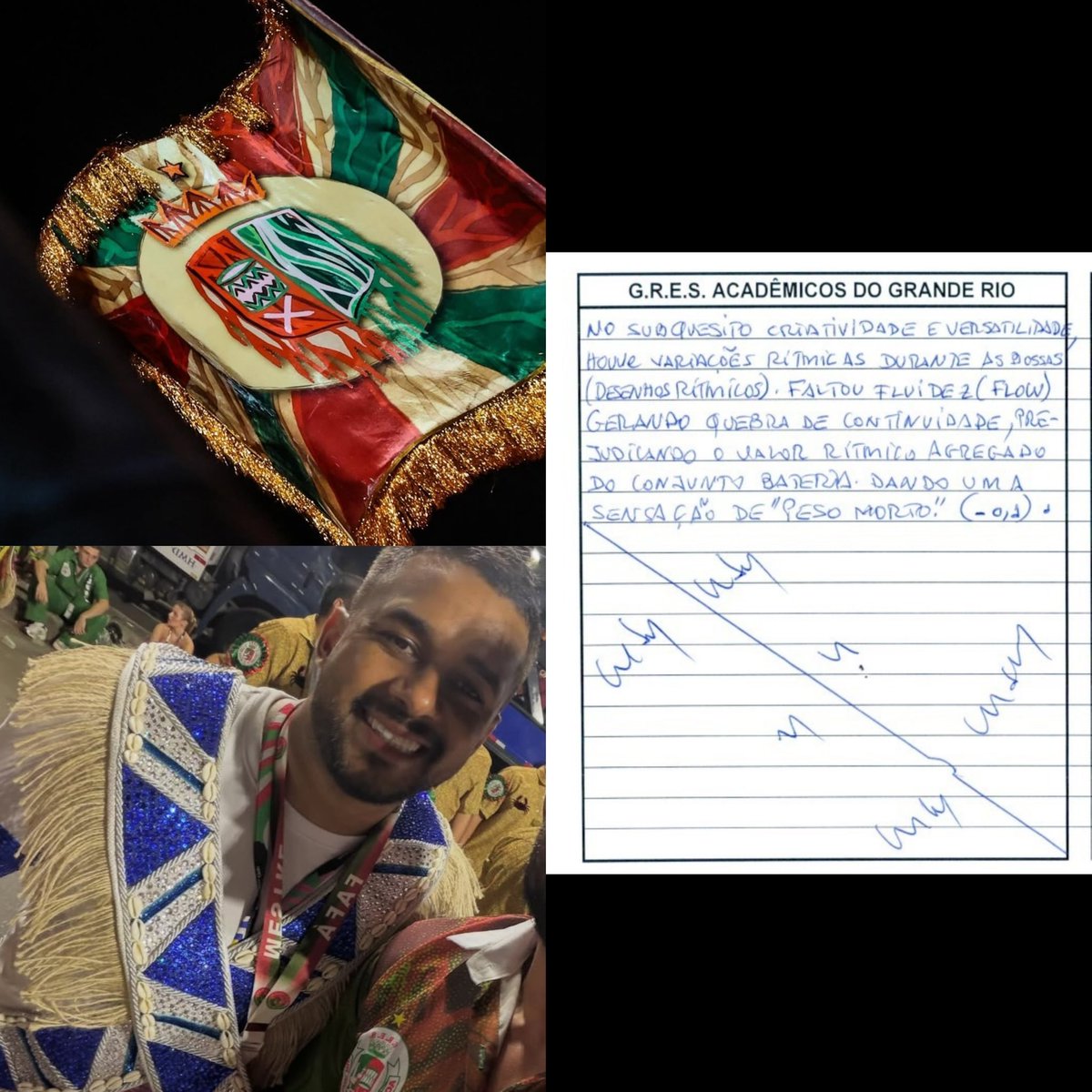 Jurado do Carnaval do Rio de Janeiro chama bateria da Grande Rio de “Peso Morto” : “ Faltou Fluidez, gerando quebra de continuidade”