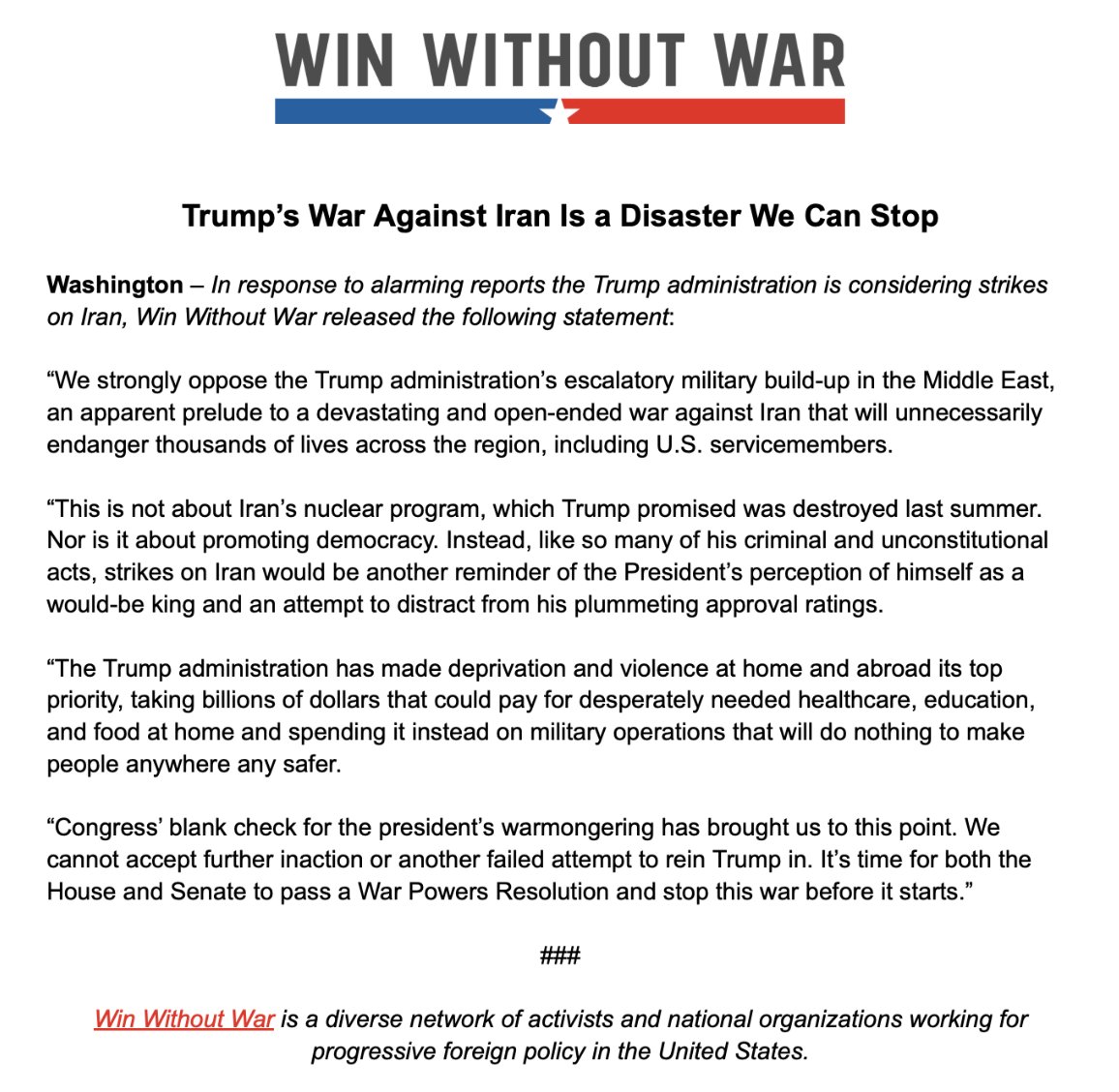 Win Without War (winwithoutwar.bsky.social) tweet media