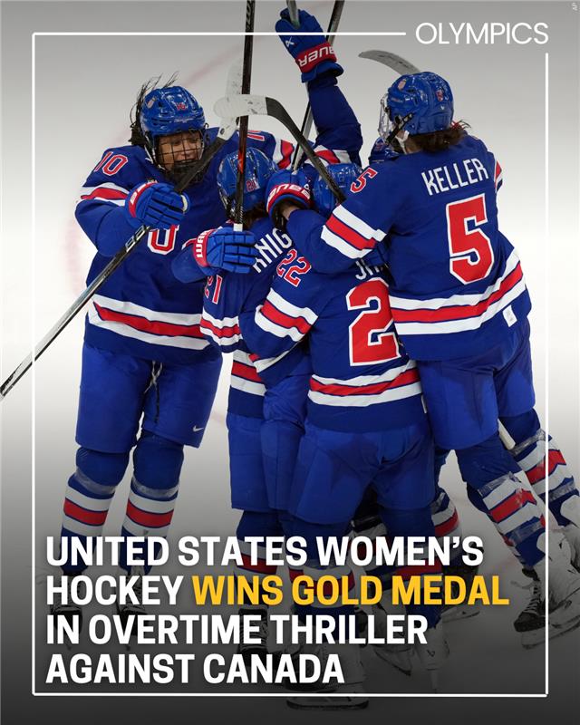 KEYCNewsNow's tweet photo. BREAKING: Team USA wins gold medal in women’s hockey over Canada in overtime.

STORY: https://t.co/r2tZ0tYKKf https://t.co/E4Bjb5APTs