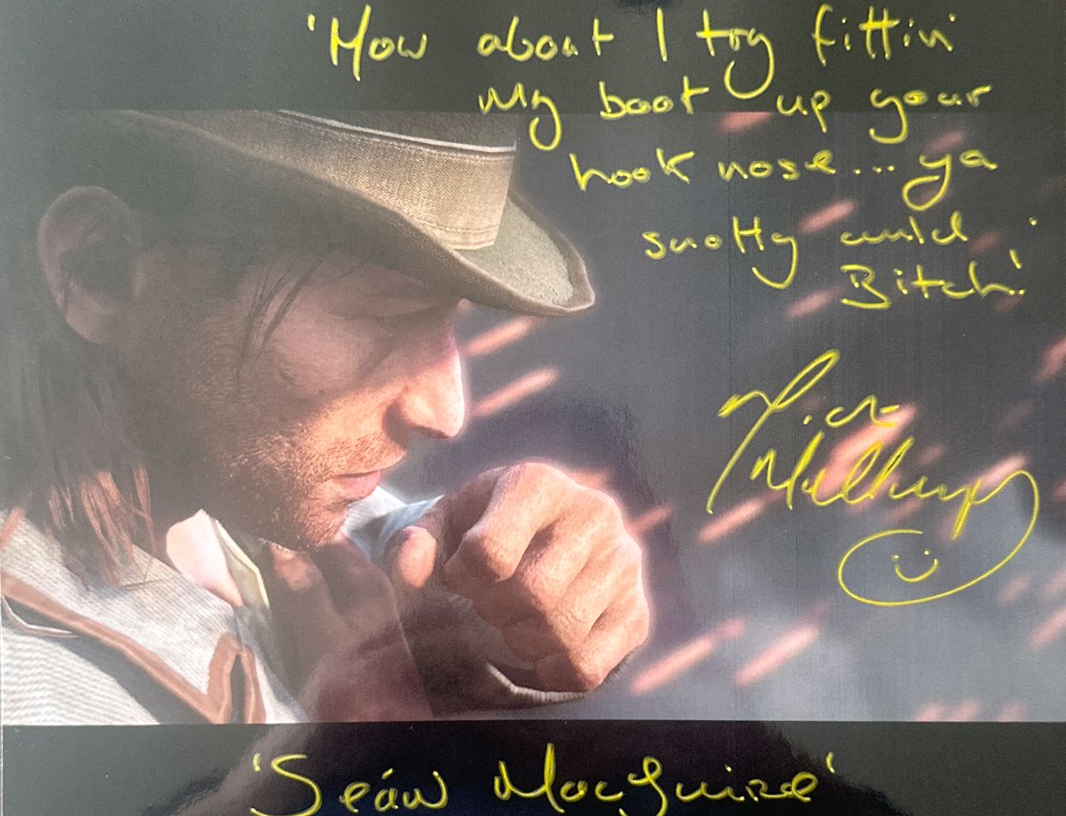 Big thanks to my pal Mick Mellamphy who plays Sean Macguire from RDR2 who has signed some photos (Created by <a href="/inthesun_10/">InTheSun10</a>) for us to giveaway! These will be included in the 10 prize packages! 

Justgiving.com/page/gameblast…