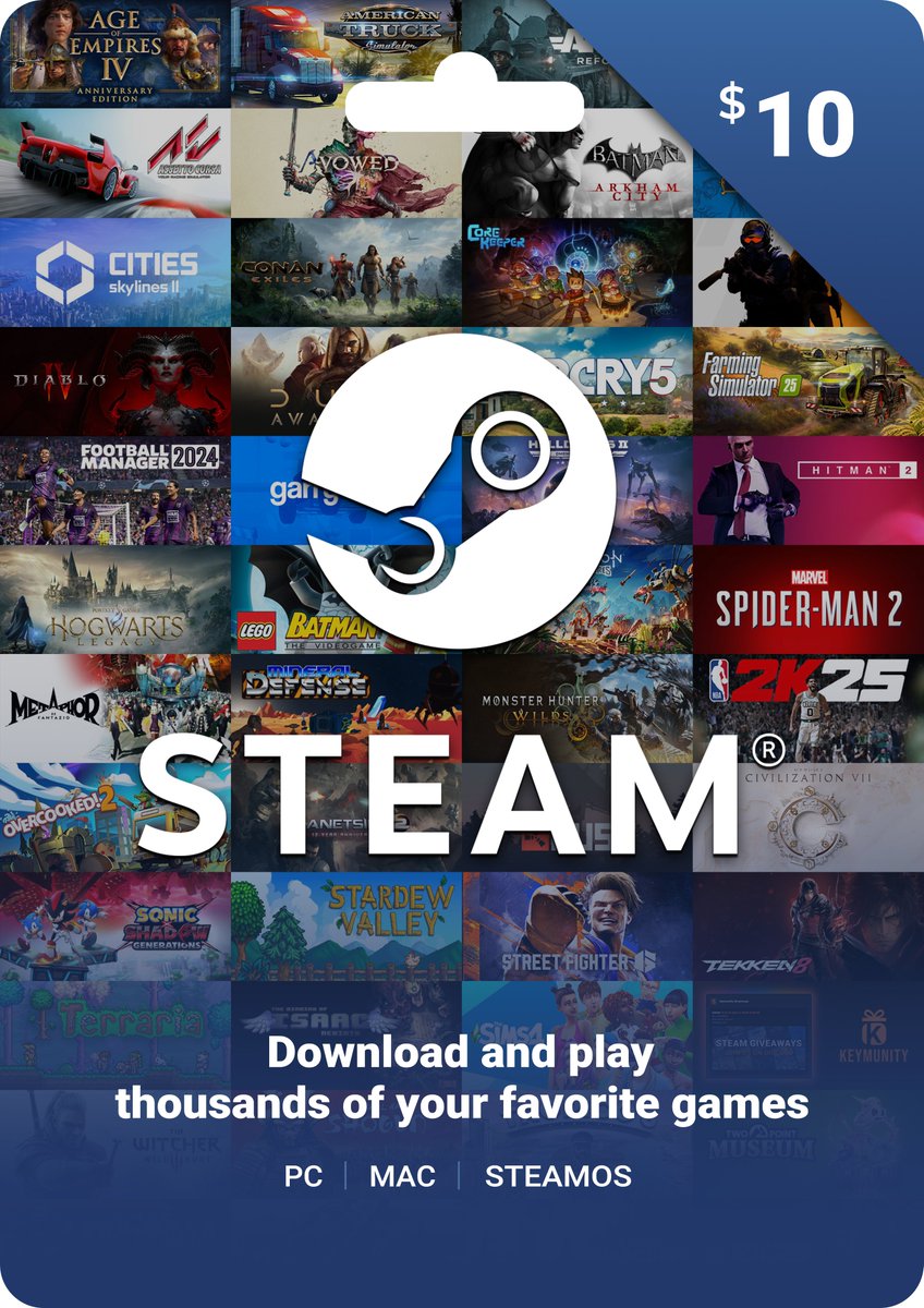 🎁$10 Steam Giftcard Giveaway!🎁

☑️Repost and like
✅Follow <a href="/TheKeymunity/">Keymunity</a> and <a href="/Gsky_Giveaway/">Gamersky Daily Giveaways</a>
☑️Follow their steam page 👉store.steampowered.com/developer/Game…
💬Comment screenshot with proof

⏰Winners announced in 48h
#GiftCardGiveaway #SteamGiveaway