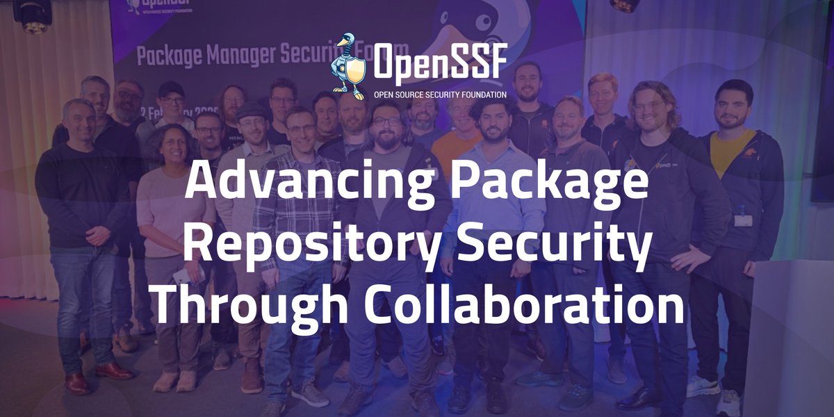 openssf's tweet photo. Package repository security impacts every OSS ecosystem. 🔐

OpenSSF convened npm, PyPI, Maven Central, RubyGems, https://t.co/a8GQJOThtZ &amp; more to tackle shared challenges -- from identity to governance and sustainability.

Read: https://t.co/cy1MCB5ahn

#OSSSecurity https://t.co/sXI3PSMDSr