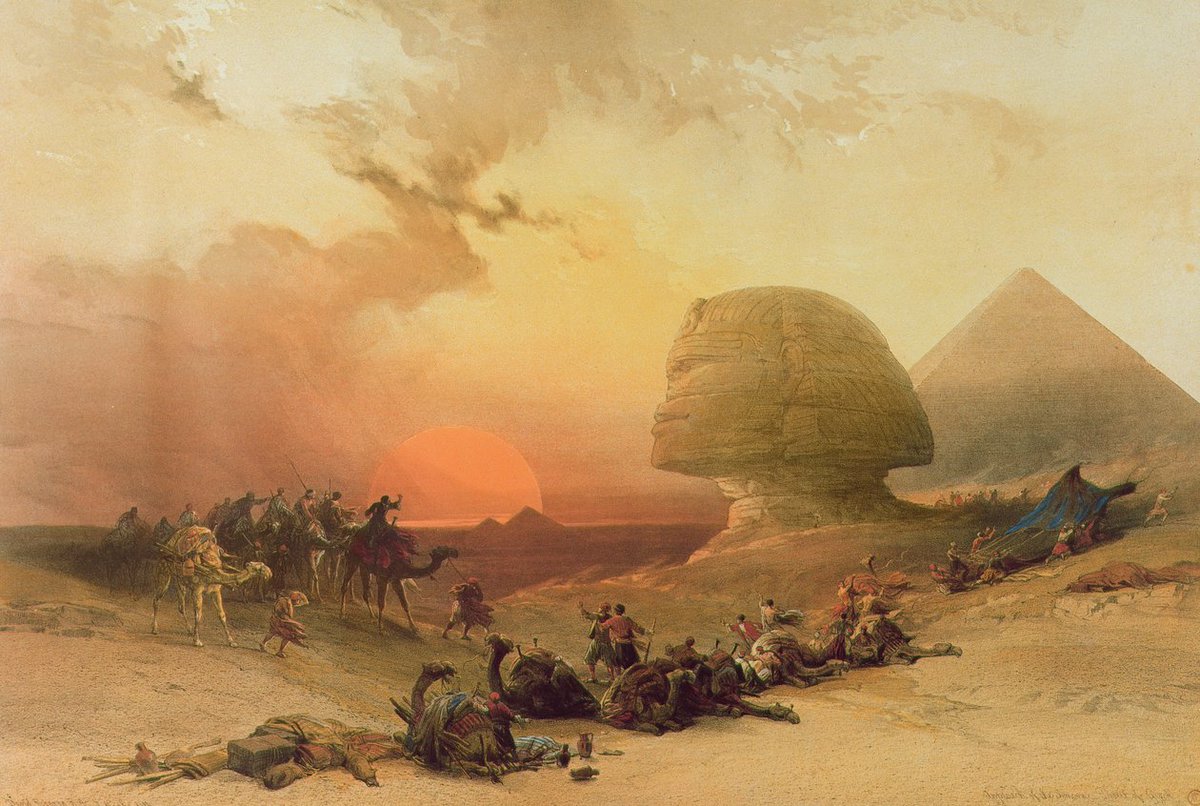 HistoriaJack's tweet image. A couple of paintings from Scottish artist David Roberts' tour of Egypt in the 1830s