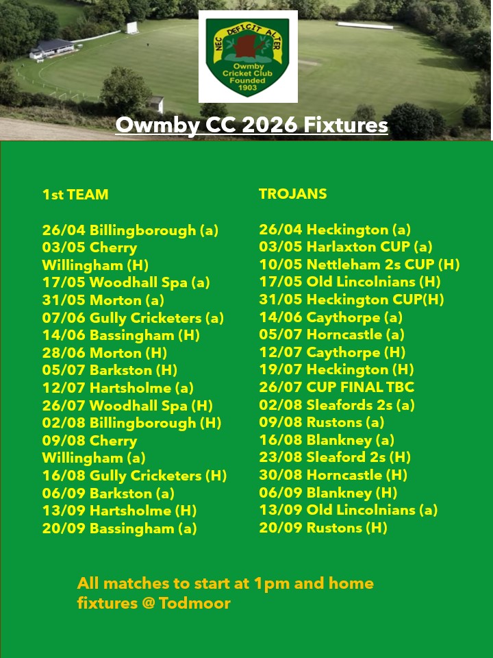 DNorburn's tweet photo. @OwmbyCC only 66 days to the new cricket season. New players welcome of any ability for our upcoming season in the Lincoln and district Sunday league https://t.co/r1Cj3lKUMO