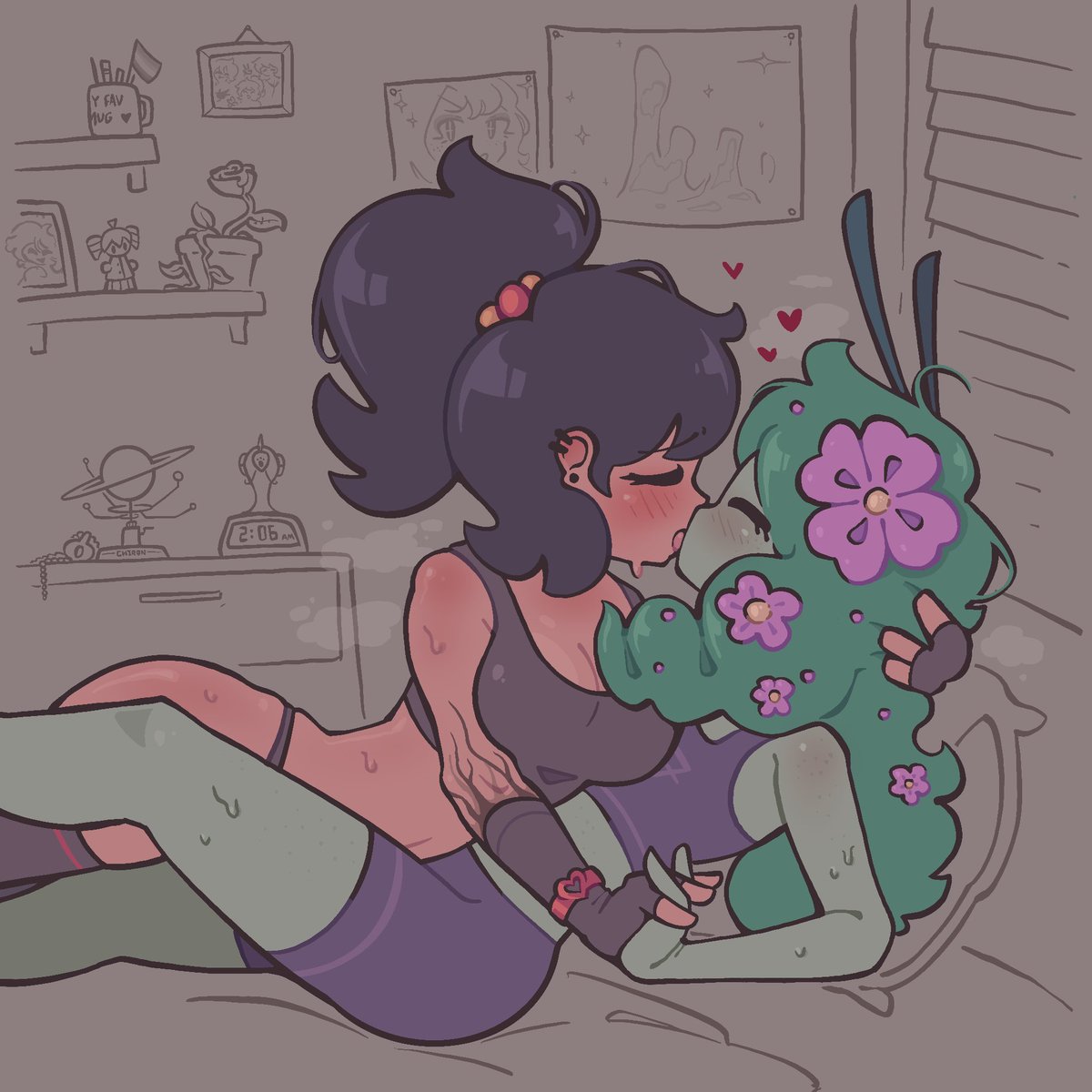 eva watering her plant