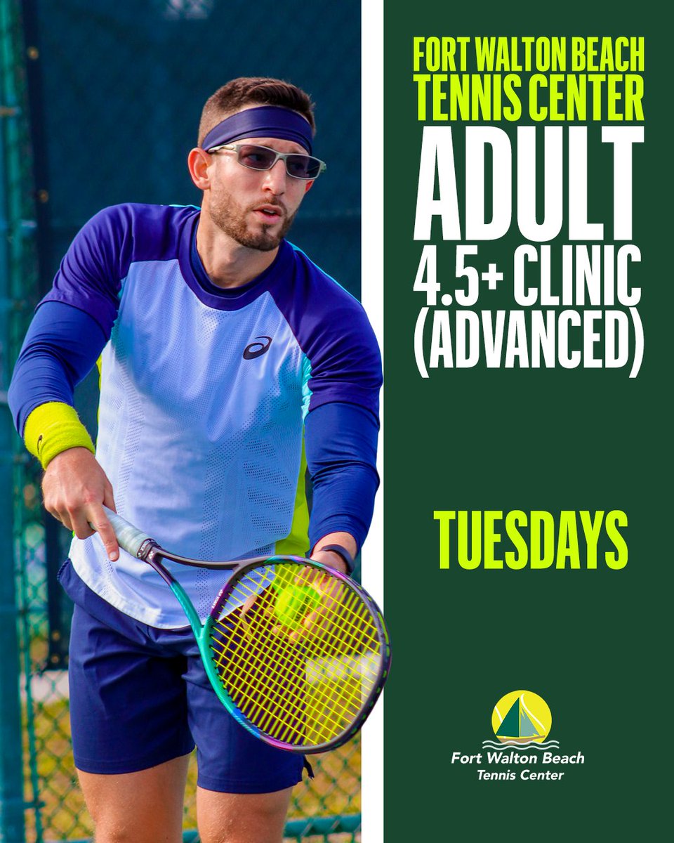 New 4.5+ Advanced Adult Clinic added to the FWBTC schedule! High-level drills and competitive point play for the Sunshine State's top players. ☀️

REGISTER ➡️ ow.ly/UfRi50YhQMY