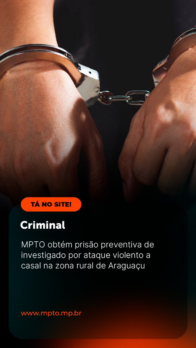 MPETocantins's tweet image. ☝️  MPTO obtém prisão preventiva de investigado por ataque violento a casal na zona rural de Araguaçu.

🖥️ x.gd/QKviF

👉 Seus direitos foram desrespeitados?
📞 Ligue 127.

#MPTO #MPTOAtuante #Tocantins #Araguaçu