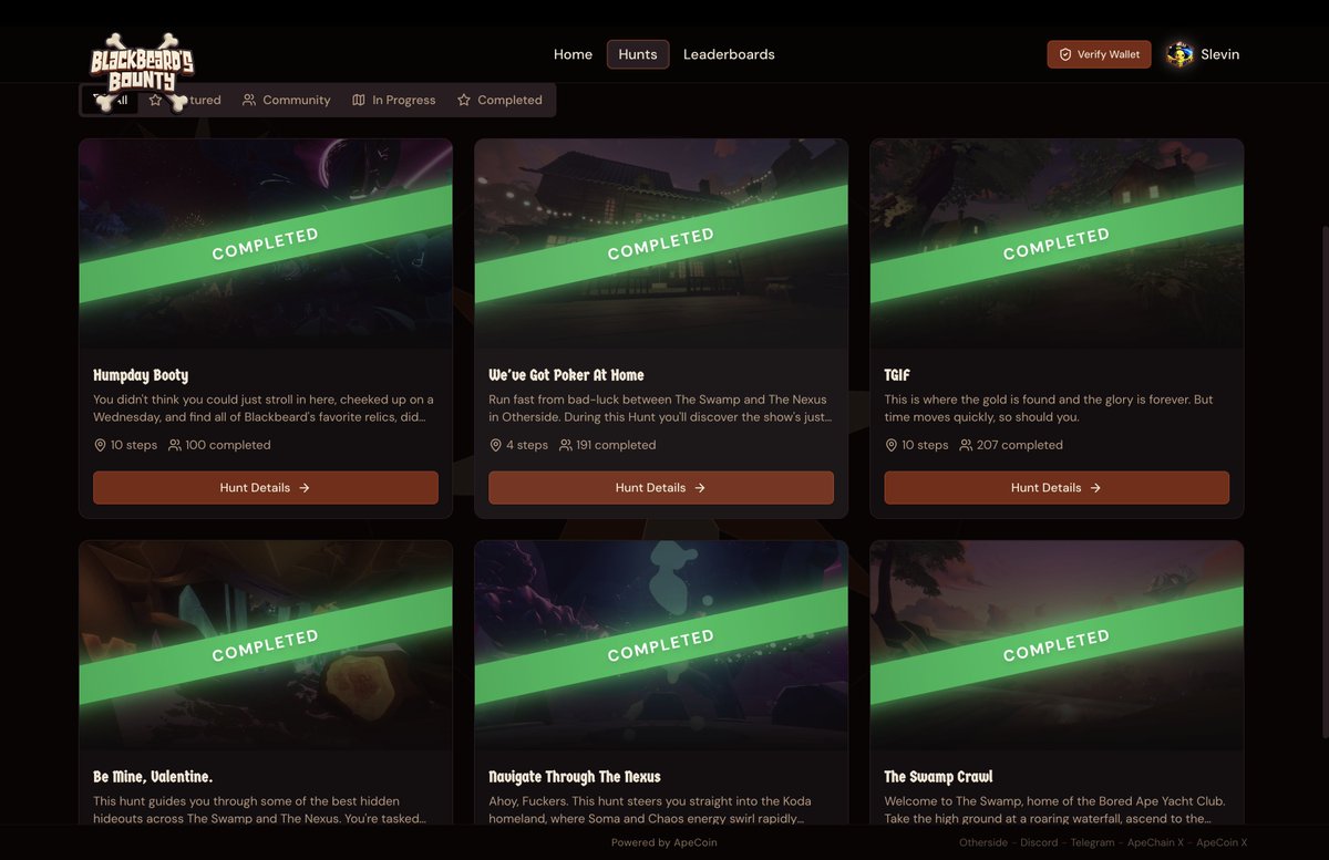 BLACK BEARDS BOUNTY 
The points are passed, the photos are taken!  All the hunts were made for the glyder team <a href="/nightglyders/">NightGlyders</a> !
<a href="/ApeChainHUB/">ApeChainHUB</a> <a href="/apecoin/">ApeCoin</a> <a href="/OthersideMeta/">Othersidemeta</a>