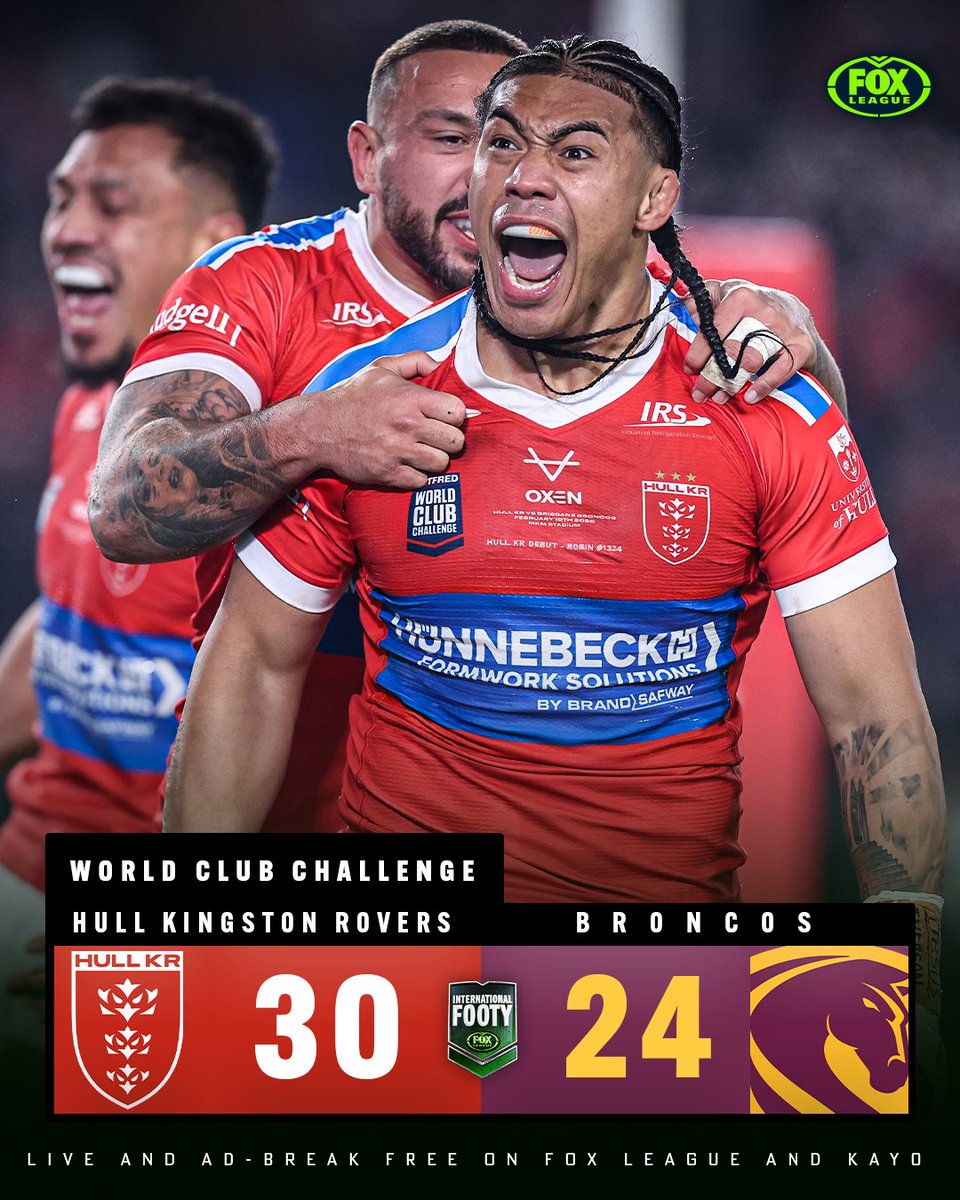 WHAT A GAME! 😮

Hull KR deny a stunning late Broncos flurry to collect a famous win in one of the best World Club Challenge games ever! 👏

MATCH WRAP 👉  bit.ly/4tJzixF