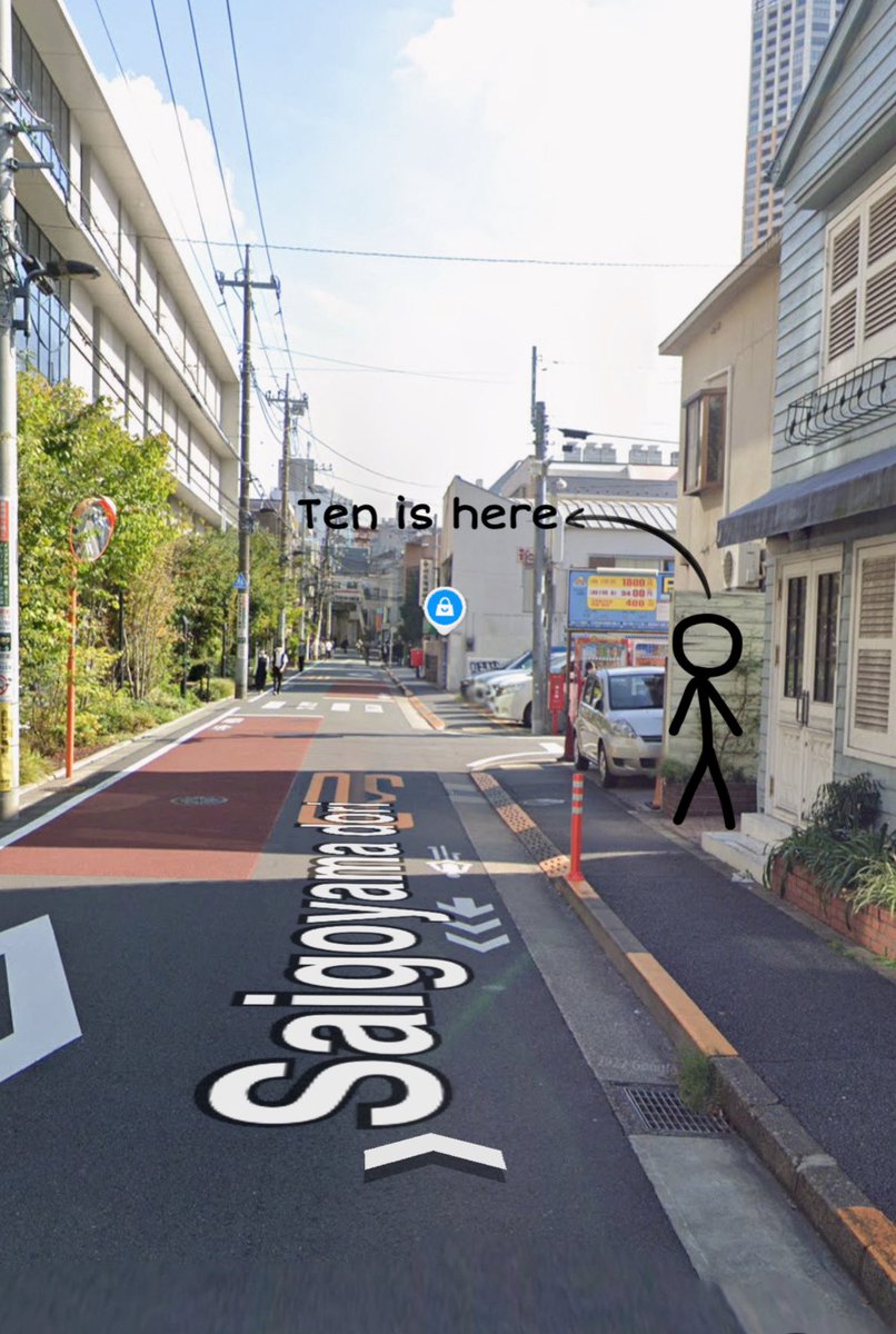 Ten’s convex mirror shot at Saigoyama-dori Street in Kamimeguro, Meguro City, Tokyo, Japan