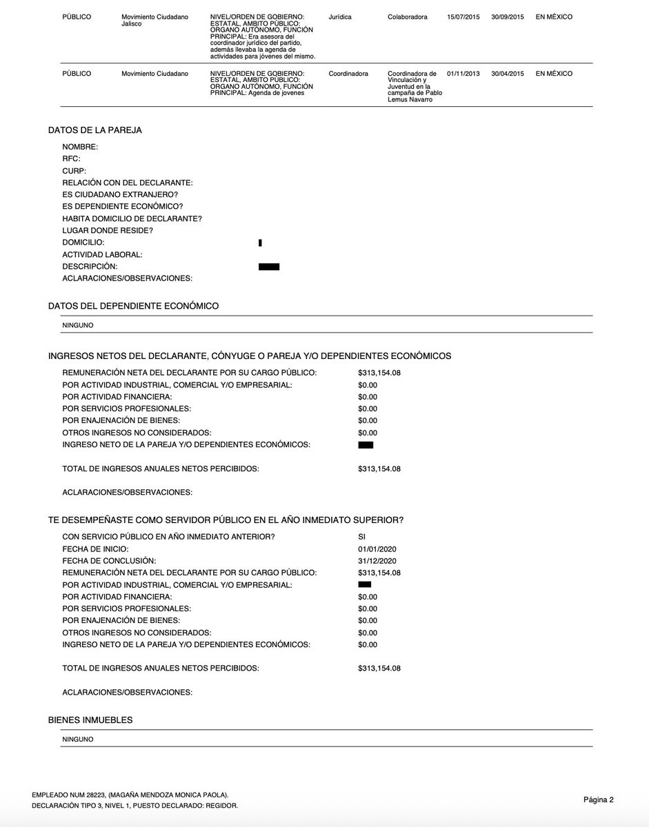 <a href="/MonicaMgn/">Mónica Magaña</a> A pesar de que en su denuncia <a href="/MonicaMgn/">Mónica Magaña</a> señaló que invirtió 9.2 mdp en febrero de 2020 y que recibió rendimientos desde el siguiente mes, en su declaración de conclusión como regidora de Zapopan no declaró recibir ingresos por actividad financiera. contraloria.zapopan.gob.mx/declarazapb/in…