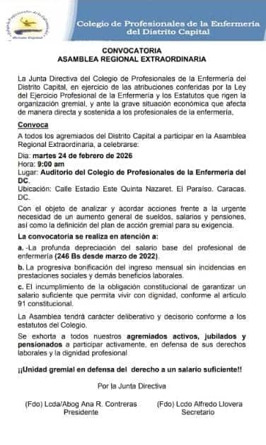Sharo1412's tweet photo. Convocamos a todas las enfermeras y enfermeros del DC a la Asamblea Regional Extraordinaria. Debatiremos la urgente necesidad de un aumento salarial y plan de acción gremial.
 ¡Tu voz y tu participación son clave! #EnfermeríaUnida #SalarioDigno https://t.co/PAbdB7xOJo