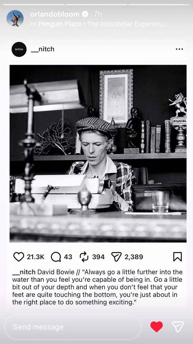 Orlando Bloom posted various stuff on his IG recently (1) 
(David Bowie fan here)
