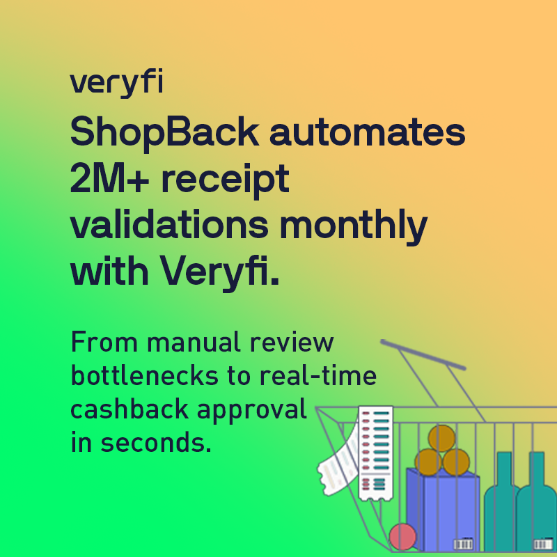 Veryfi's tweet photo. Manual receipt review → Real-time automation. 
Cashback approved in seconds, not hours! 🚀