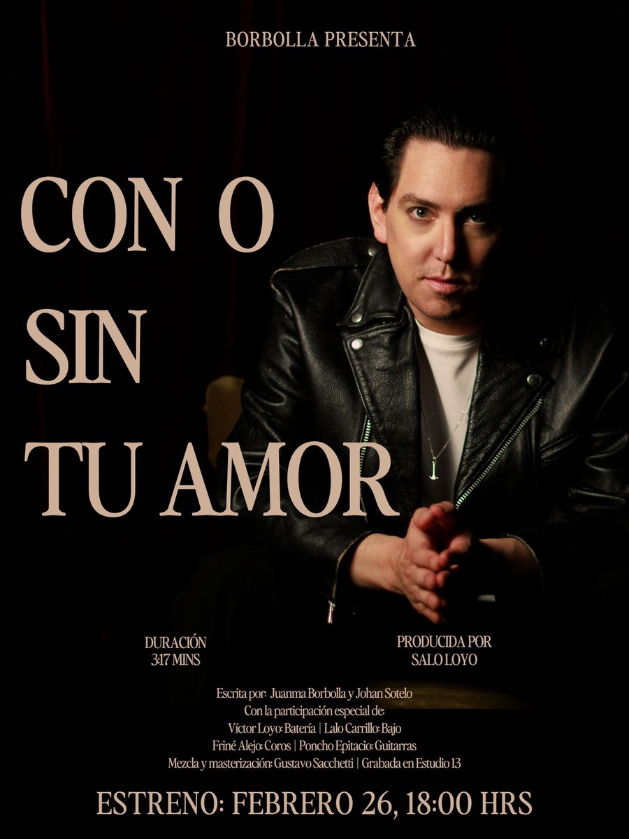 borbollamx's tweet photo. Tenía muchas ganas de que llegara este momento.

Con O Sin Tu Amor. Febrero 26, 18:00 hrs. ¿Listos? 🌹 https://t.co/ycZV38EgH0
