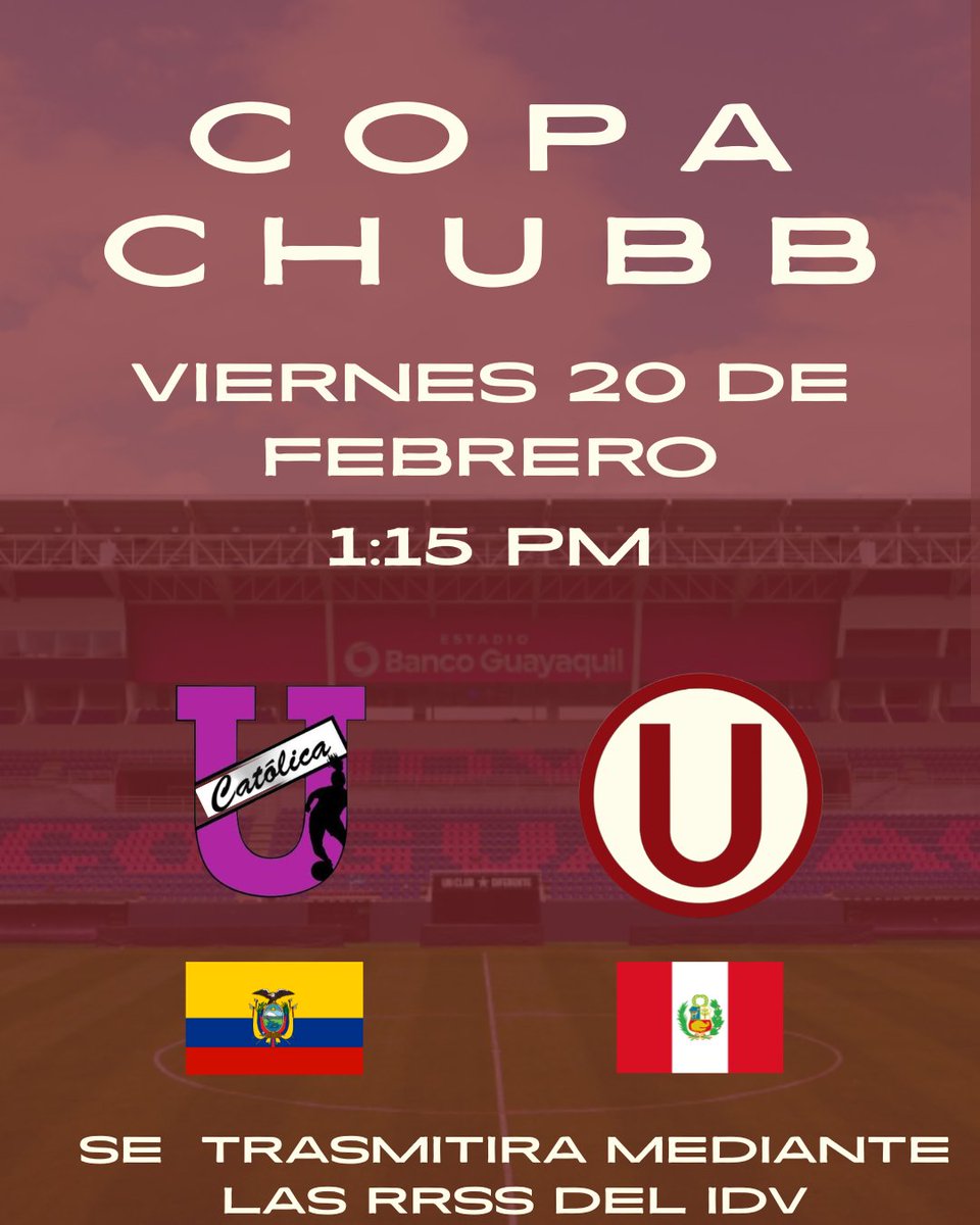 Mañana las Leonas de <a href="/FutFemeninoU/">Fútbol Femenino de Universitario</a> debutan en la Copa Chubb.

Mira el partido en el canal de Youtube del IDV youtube.com/@idvtv?si=dN2a…

#vamosleonas