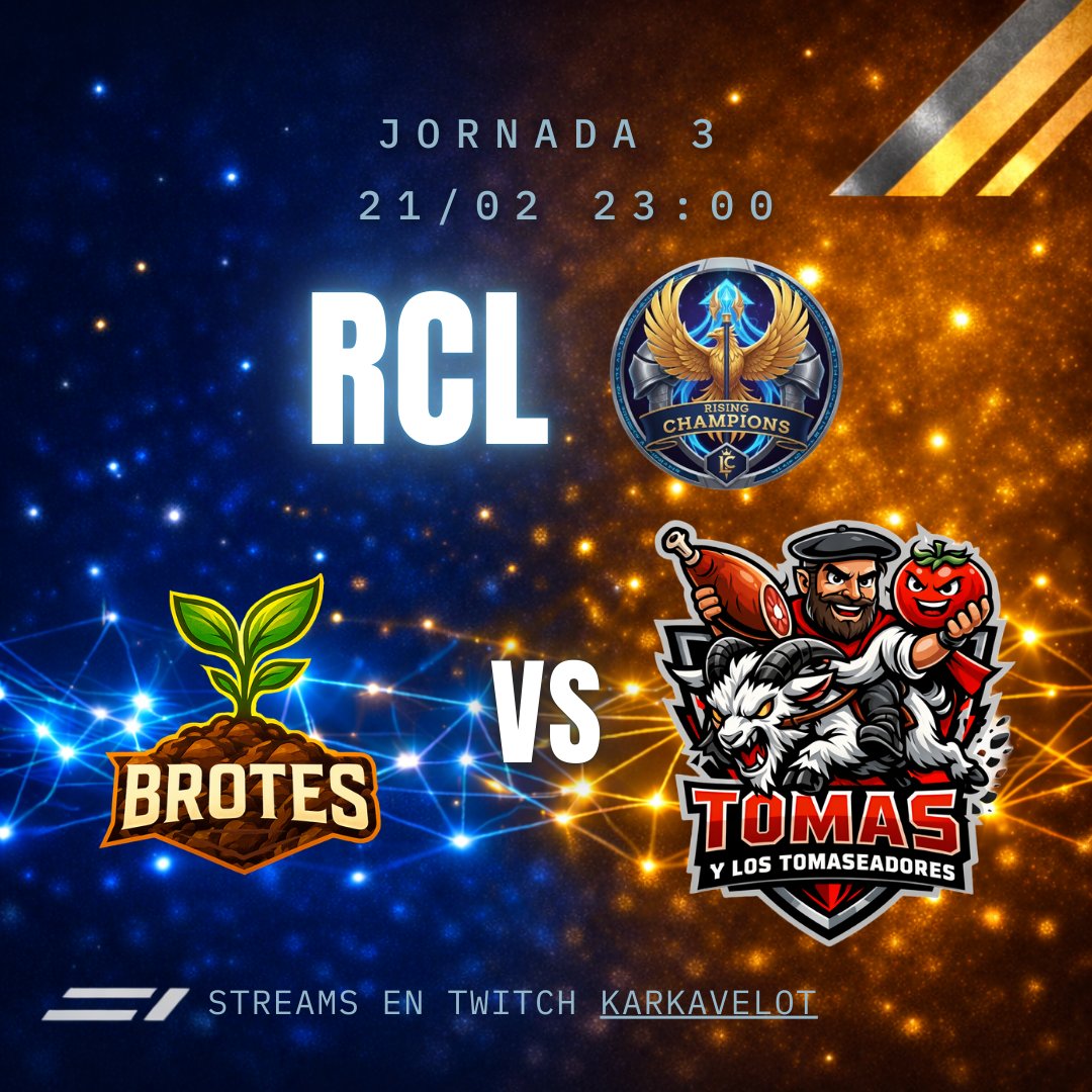 Y SE VIENE EL FINAL DE LA TERCERA JORNADA DE LA RCL!!!!

ESTE SABADO, BROTES Y TT SE ENFRENTAN EN LA GRIETA, PURO FUEGO QUE SE VIENE GENTE!!!

No habrá casteo por mi parte, pero los champions sendokay de LaDivinaPapaya seguramente lo traigan!!!

GLHF a ambos!!!