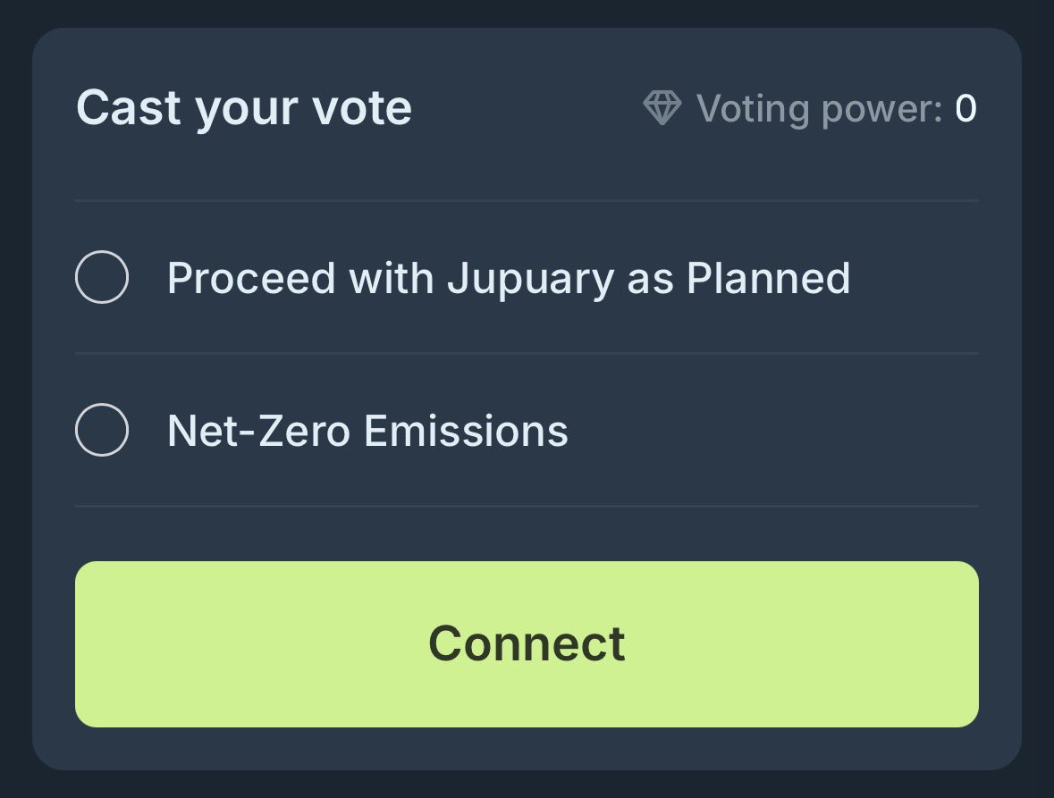 gnarleyjs's tweet photo. The vote for $JUP stakers closes in two days.

Should they issue the #Jupuary airdrop? 

✅ Yes
❌ No https://t.co/Cz6pQ1FgiG