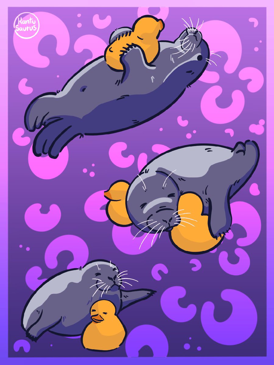 kantusaurus's tweet image. It seems that there is a seal even more fan of ducks.
New duck fan from “newenglandaquarium”
#sealtwt #illustration