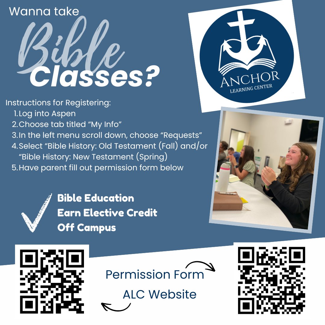 AnchorLearningC's tweet photo. FHS Students! It’s time to register for 2026-2027 classes! See the flyer for how to request ALC classes next year. We’d love to have you join us! https://t.co/4HbNan1jH0