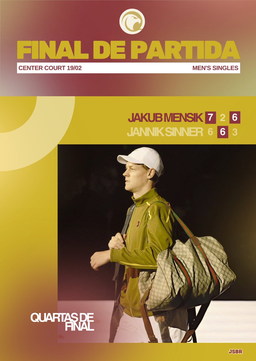 #QatarOpen | FINAL DE PARTIDA! ⏱️

Jakub Menšík vence a partida por 7-6 2-6 6-3 e elimina Jannik do Qatar Open.