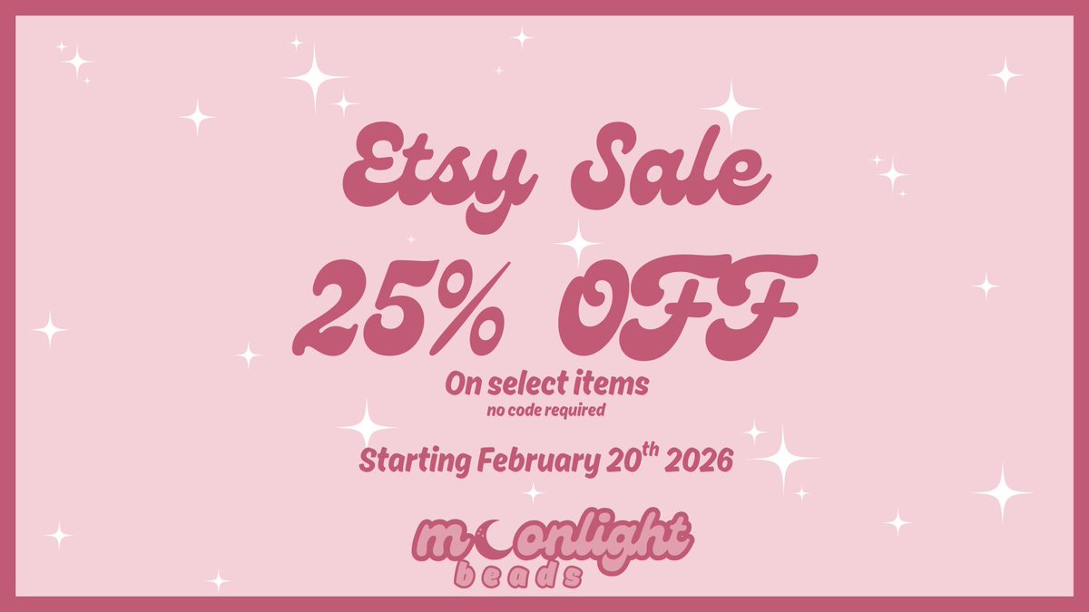 moonlightbeads's tweet photo. 25% off select items on my Etsy shop! Handmade + limited pieces... once they're gone, they're gone!
Starts tomorrow ♡ Link in bio or shop here:  
https://t.co/Y9Laig5T8A

#smallbusiness #etsyseller #handmadejewelry #beadedjewelry
Edited · 52s https://t.co/ydyEapsa4S