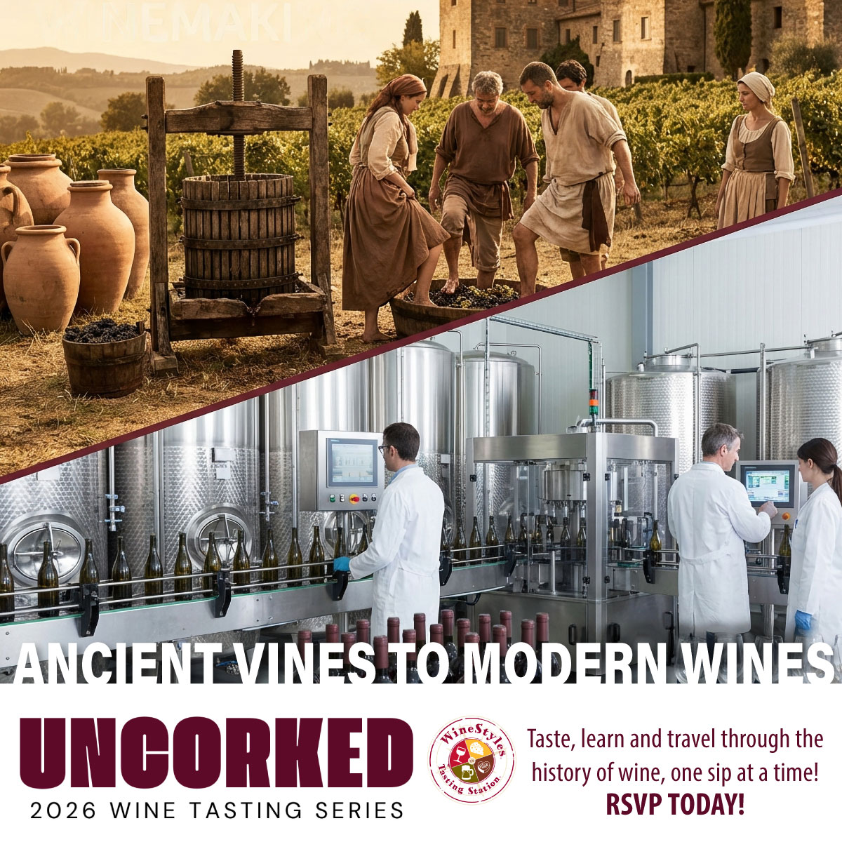 Join us for our next Uncorked tasting on Tuesday, Feb. 24 at 6PM 🍷 See how wine’s journey across cultures continues to influence the styles we drink today.

Call to reserve your seat or sign up here: bit.ly/UncorkedAncien…

#Uncorked #WineTasting #WineEducation #WineLovers