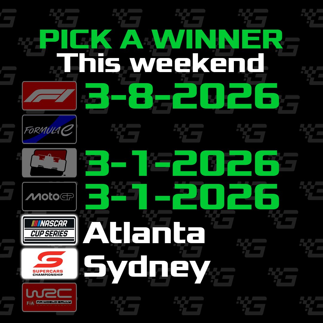 GridNetworkTV's tweet image. Time for #PICKaWinner!

The #RepcoSC Series is back! Three #Supercars races this weekend and the #NASCAR Cup Series at Atlanta! Comment with who wins each race!
