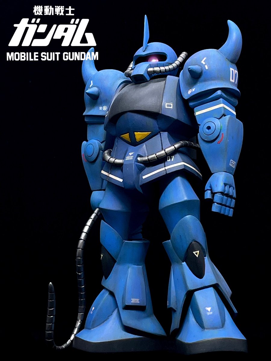 黒背景を魅せて 改良強化新型グフ♡ #ガンプラ #旧キット