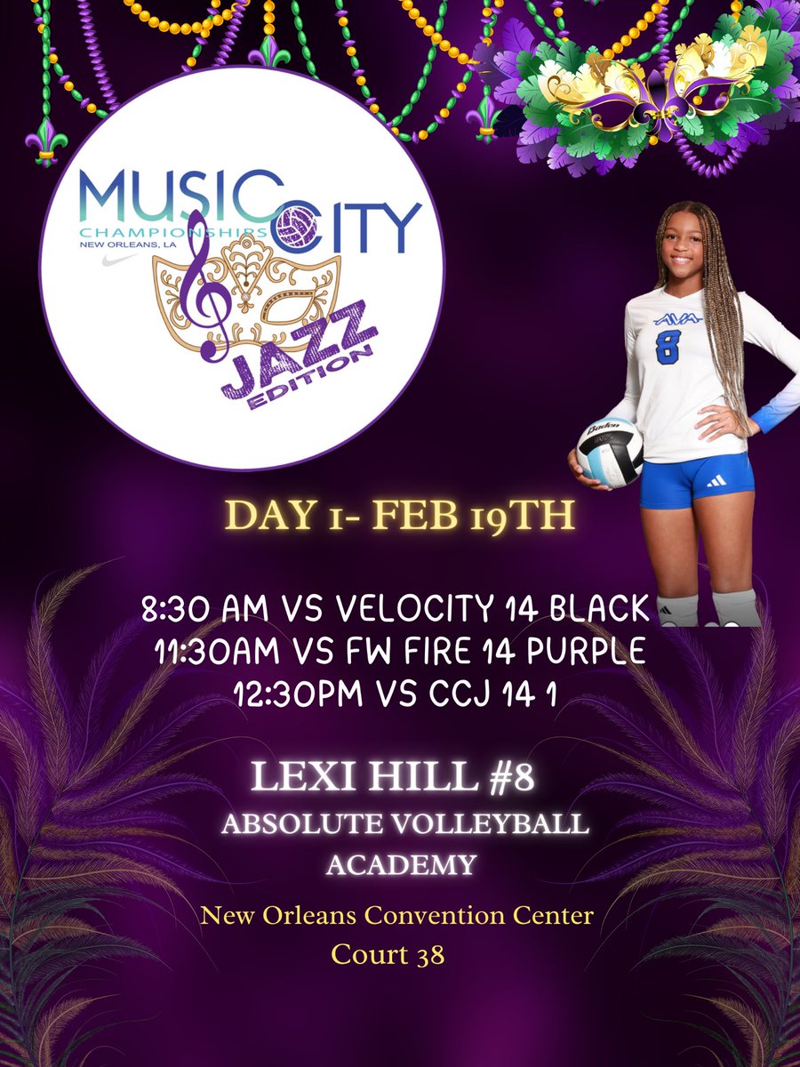 LexiHillvb2030's tweet photo. Big Weekend of Volleyball!! See you soon New Orleans!! @avatxvolleyball @MusicCityVB #volleyball #neworleans #qualifier #adidas https://t.co/0xrR8S2Ovf