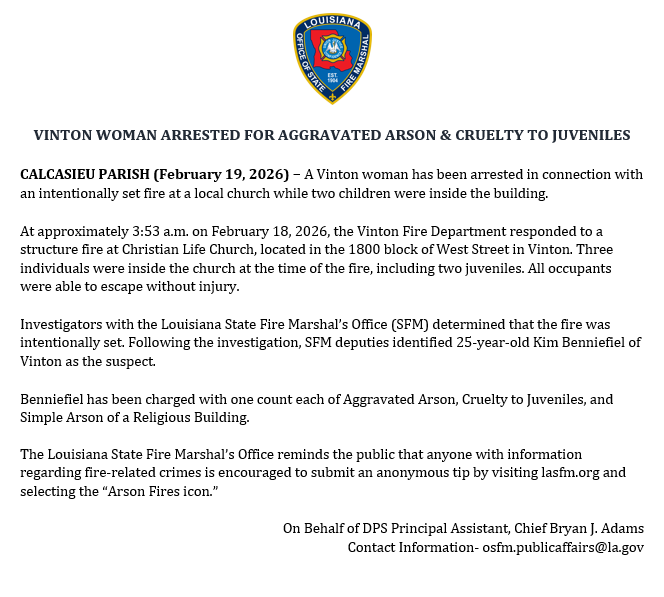 Louisiana Office of State Fire Marshal tweet media