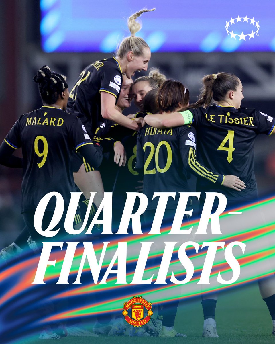 🏴󠁧󠁢󠁥󠁮󠁧󠁿 Man Utd are #UWCL quarter-finalists for the first time 🤩