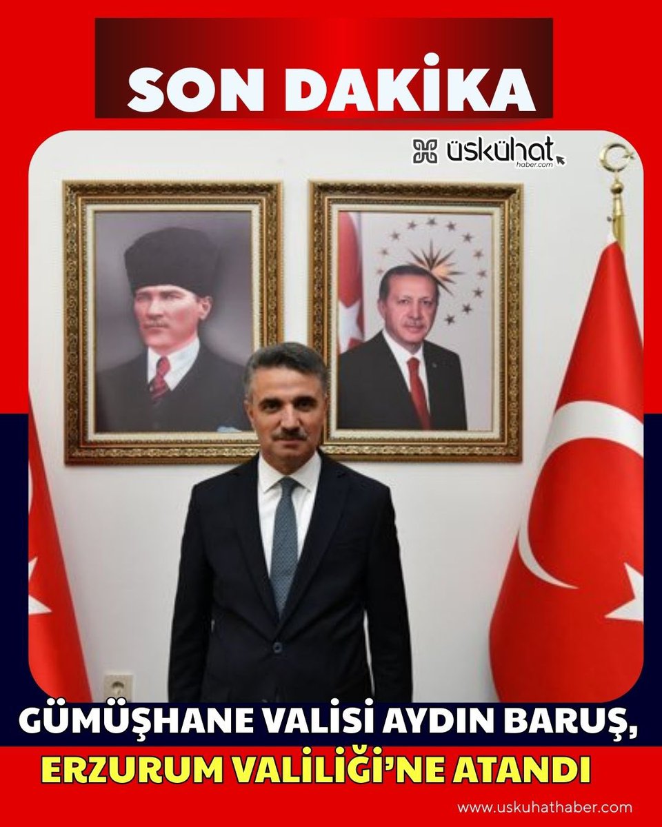 Gümüşhane Valisi Aydın Baruş, Erzurum Valiliği’ne Atandı