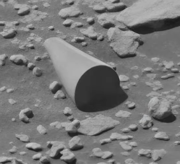 Another fascinating Martian anomaly image taken from the US's own cameras...amazing how that Mars climate shaped a perfect cylindrical tube.  Thanks to Jean Ward: youtu.be/rrbYSOVQQ5k?si….