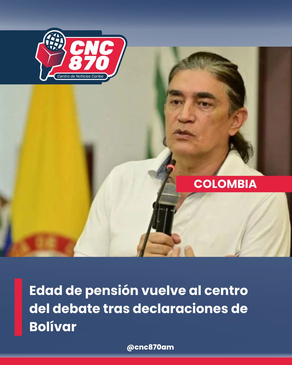 #Política |Gustavo Bolívar reabre debate sobre la edad de jubilació, afirmó que es “una irresponsabilidad” evitar el debate sobre un eventual aumento en la edad de pensión, en medio de la carrera presidencial y un cruce con Paloma Valencia
La reforma está bajo revisión
<a href="/CNC870AM/">CENTRO DE NOTICIAS CARIBE</a>