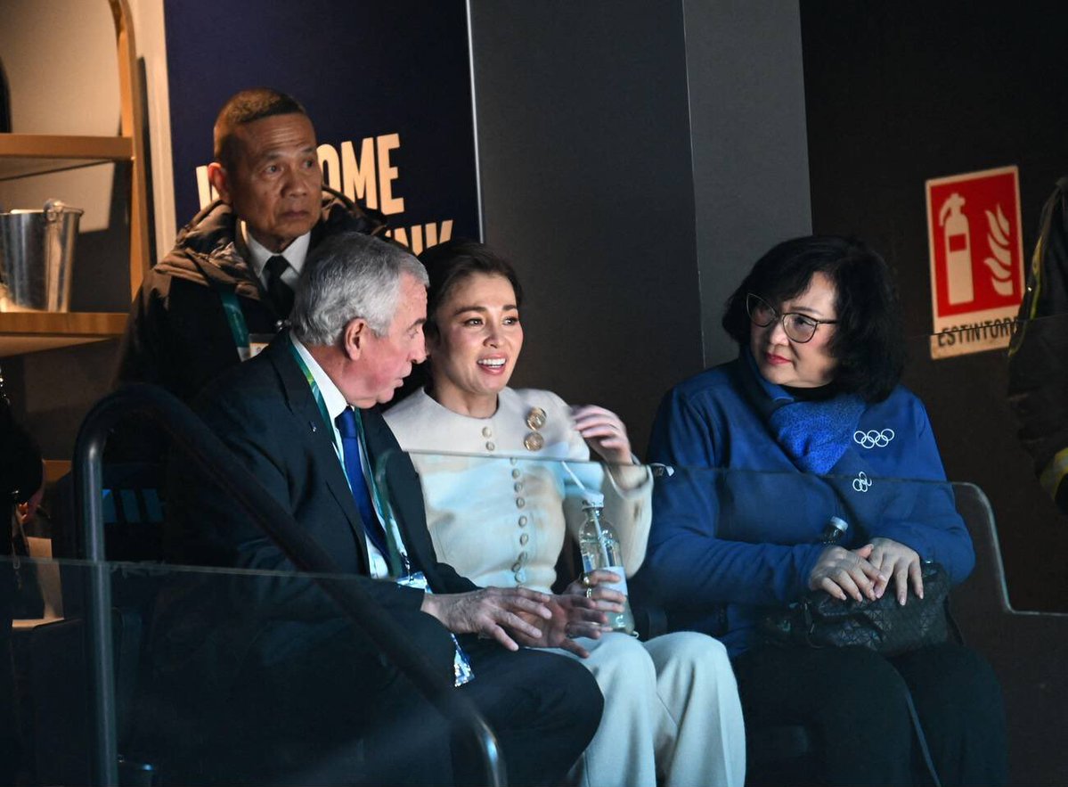 implmaterial's tweet image. 🇮🇹 Queen Suthida attending the 2026 Winter Olympics earlier today in Milan.