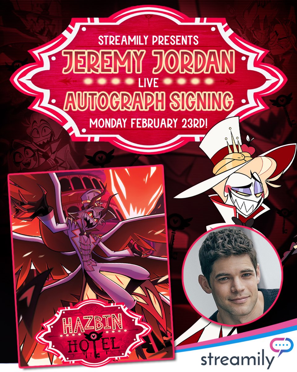 🔥😈Hazbin fam… you ready?😈 🔥
The King of Hell himself, Jeremy Jordan, is taking the throne for a LIVE signing on Monday, February 23rd.👑🖊️
If you’ve been waiting to get your print blessed (or cursed) by royalty… this is your moment🩸 ✨
Snag your spot, grab your favorite