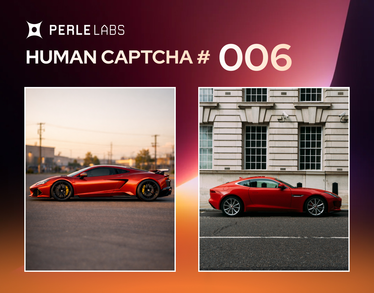 Perle Human CAPTCHA #6 🏎️

One of these sports car photos is real. The other was generated by AI.

Comment “left” or “right” with your guess, and tell us why 👀

Submissions close Sat, Feb 21 at 11:59pm UTC. Answers revealed Sunday.