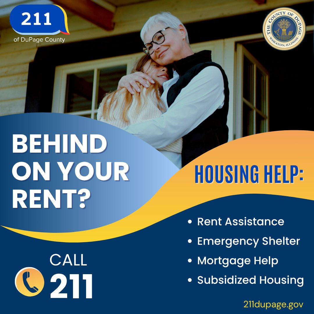 DuPageCountyCS's tweet image. Need help with housing🏠 and not sure where to turn? Call 211 anytime or text your ZIP code to 898211 from 8 am - 4:30 pm on weekdays to connect with services. Or visit 211dupage.gov 💻 to find help nearby.

#211DuPage #Team211 #DuPageCounty