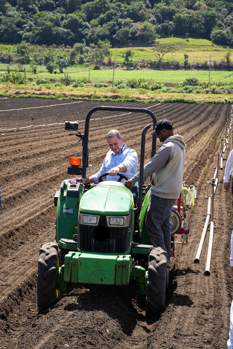AgriculturaRD's tweet photo. El ministro de Agricultura, Francisco Oliverio Espaillat Bencosme, realizó una jornada de trabajo en Constanza, donde sostuvo encuentros directos con productores y visitó fincas de cebolla, papa y zanahoria, en parcelas tanto en etapa de siembra como de cosecha.

Durante el recorrido, escuchó las principales necesidades del sector y reafirmó el respaldo del Ministerio a la mecanización agrícola, la innovación y la seguridad agroalimentaria como ejes para fortalecer la productividad, avanzando en la construcción de un plan de trabajo conjunto con los productores.
La agenda incluyó además una reunión sectorial sobre semillas de papa y ajo, como parte del seguimiento a temas prioritarios para la producción de la zona.

🌱🚜🤝
#AgriculturaRD #Constanza #MecanizaciónAgrícola #Innovación #SeguridadAgroalimentaria