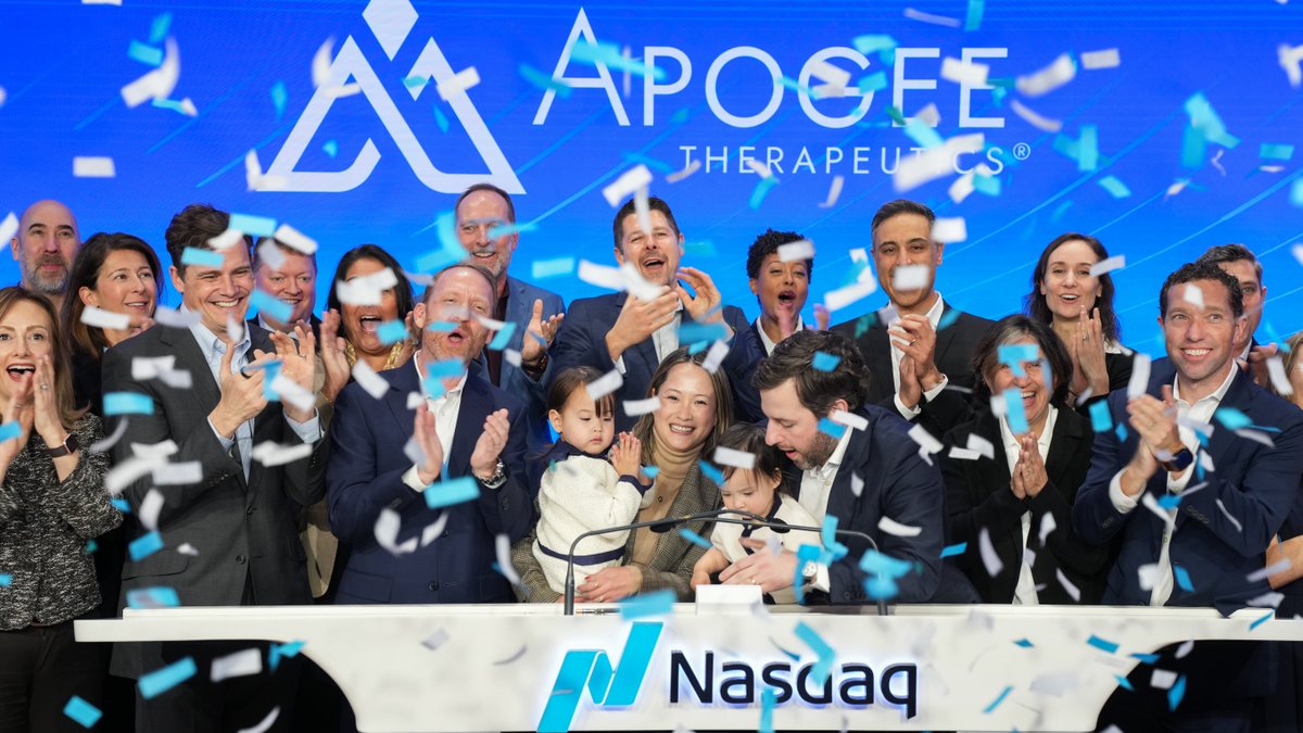 NasdaqExchange's tweet photo. Apogee Therapeutics is a clinical stage biotechnology company reshaping the current standard of care for inflammatory and immune diseases.

Proud to be your exchange partner, $APGE! #NasdaqListed https://t.co/AvVTG1HsZu