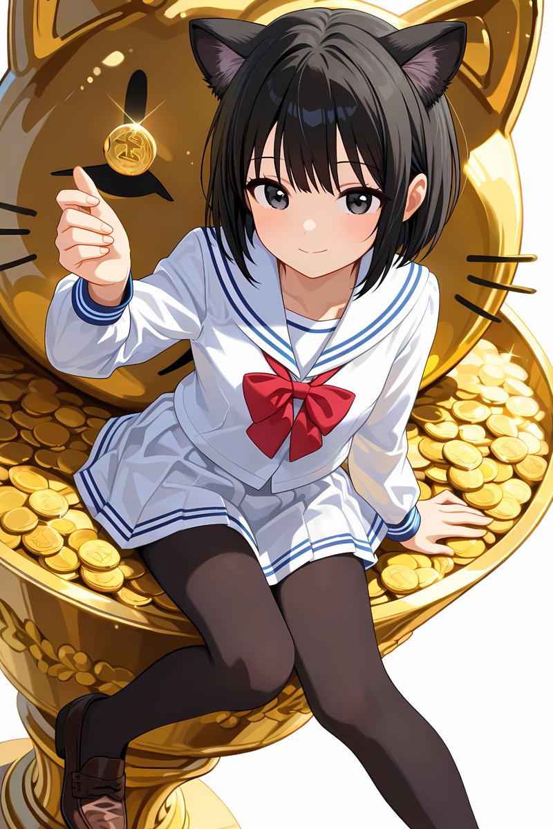 #AIなないろ猫むすめ 
6日目はノエルの会場にて✨
猫に小判🐱金ピカ財宝娘💰
ですよー\(//∇//)\
そして今日は雪菜ちゃんの親友
小夜ちゃんが駆けつけてくれました✨

小夜
よろしくね…

#上里小夜