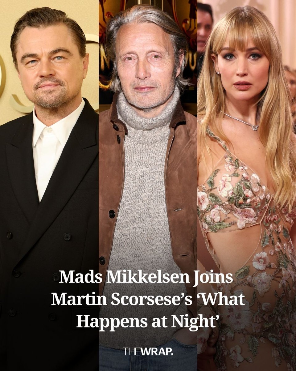 #MadsMikkelsen has joined #LeonardoDiCaprio and #JenniferLawrence in the cast of #MartinScorsese’s next film, “What Happens at Night." 

The film stars DiCaprio and Lawrence as an unnamed couple who travel to a mysterious European hotel in the dead of winter with the hopes of