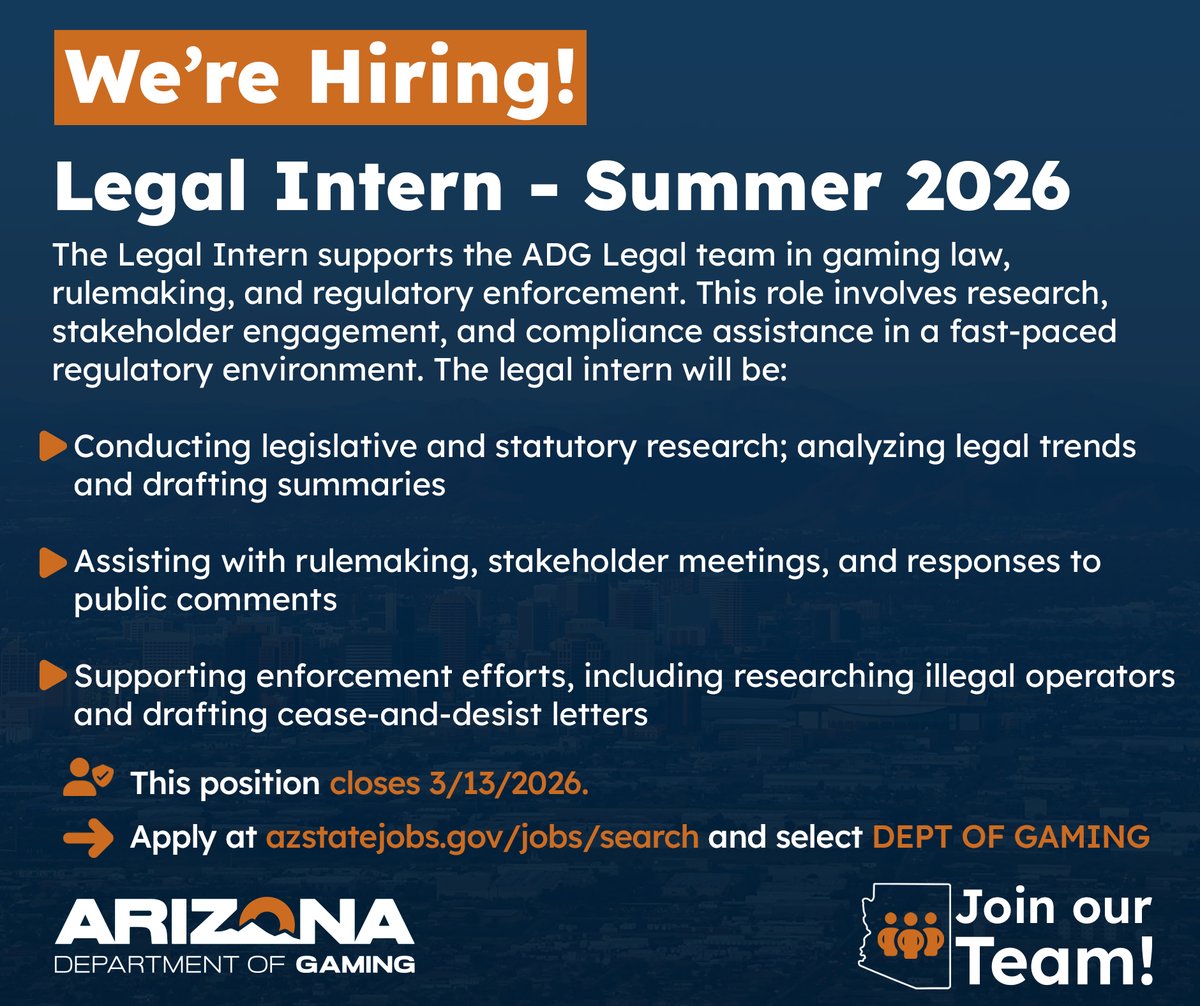 Arizona Department of Gaming tweet media