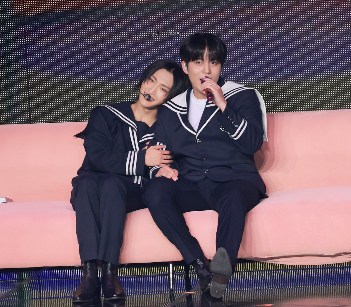 every time i see this picture my heart swells up to the size of a balloon look at the way seonghwa is clinging and how TINY he is next to jongho 🥺🥺🥺 babies 🥺