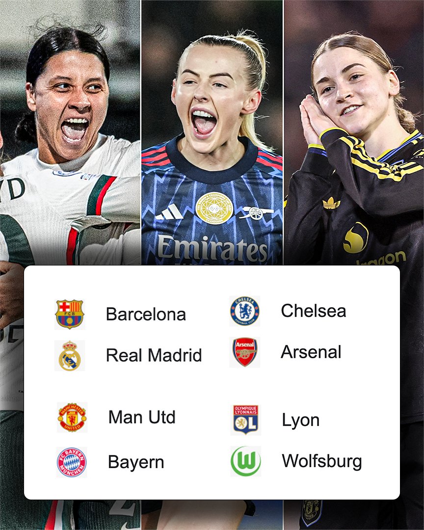 The match ups we've got for the UWCL last eight 🤯

We will be there 🍿