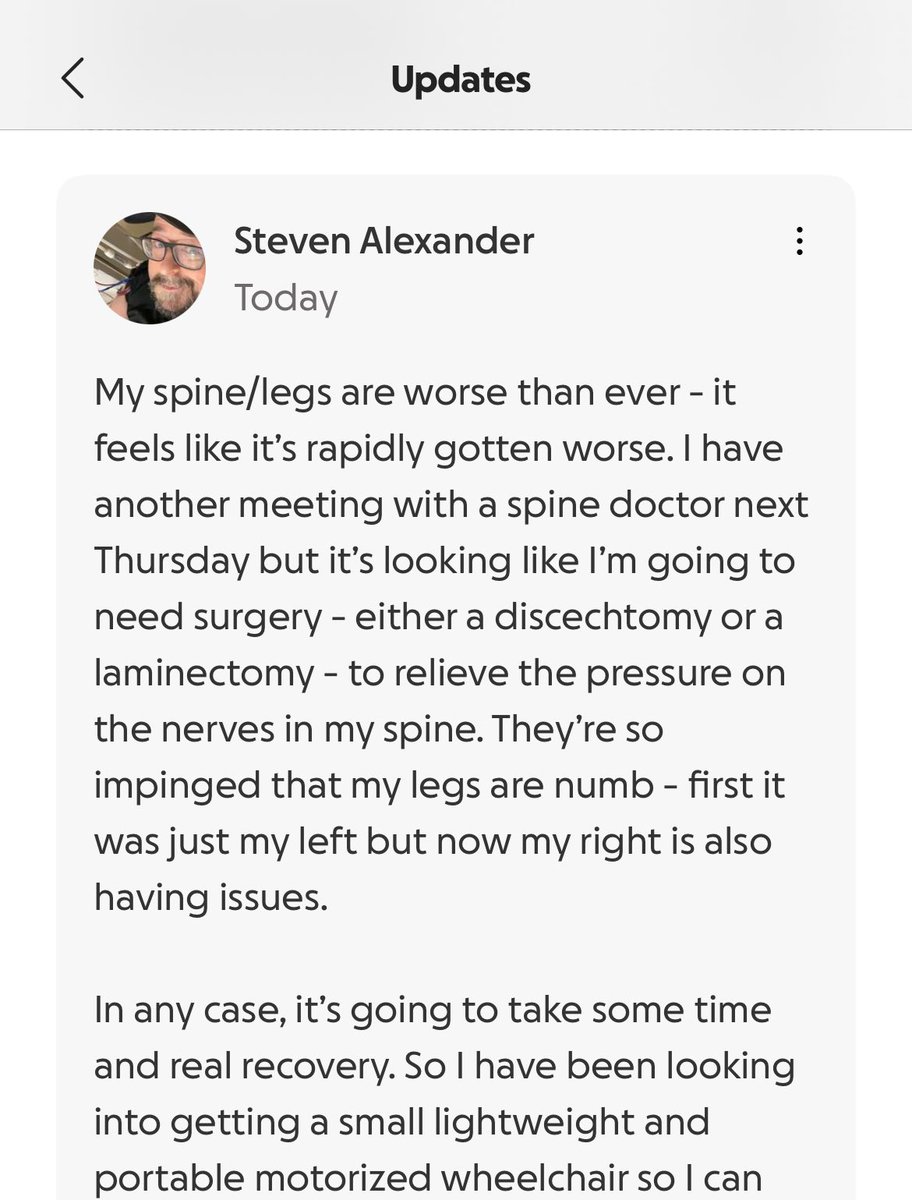 KidneyBoySteve's tweet photo. Update on my GoFundMe - mobility issues &amp; more as we try to get through another winter! Read full update at link. https://t.co/GeZ2lWd9Wc https://t.co/1FFpLhcSBP