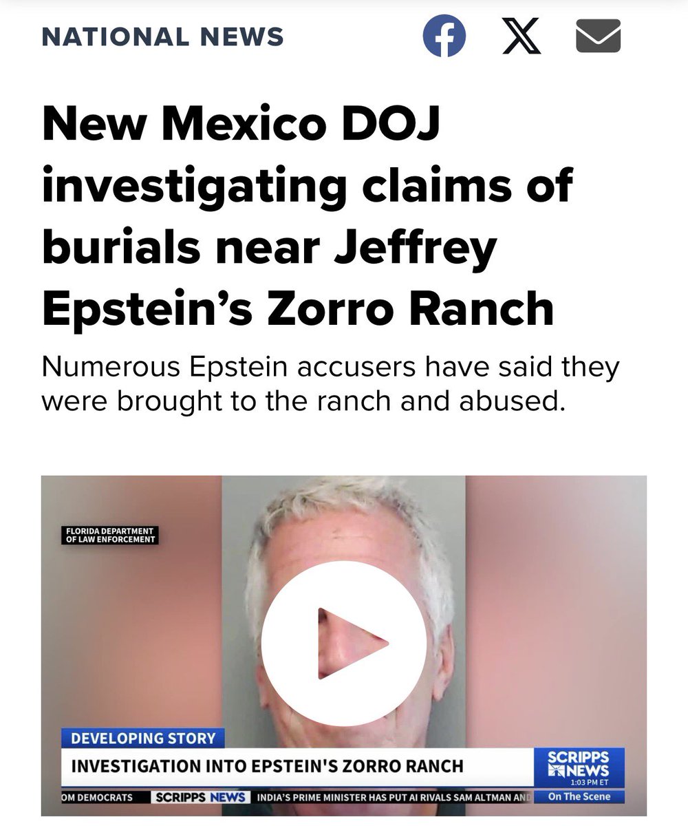 If there is a legit investigation about the alleged dead victims buried at Jeffrey Epstein’s Zorro Ranch and they pull up dead bodies which will probably include the corpses of children, the mainstream media will be forced to cover it and the DOJ and law enforcement will have no