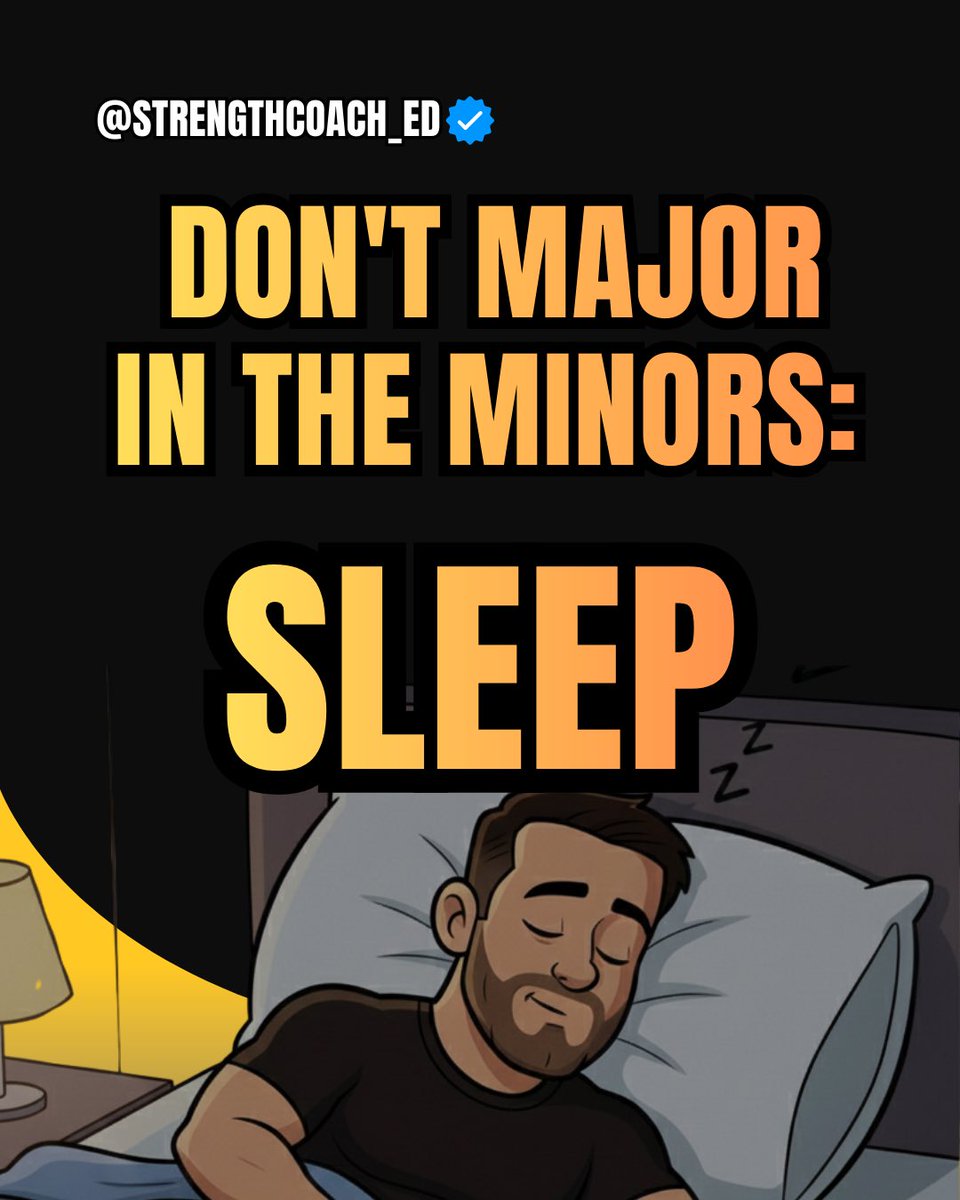 StrengthCoachEd's tweet photo. DONT SLEEP ON SLEEP
Sleep is one of the most powerful PEDs on the planet.
It’s free. It’s legal. And most people are under-dosing it.
Here’s how to fix that 🧵 https://t.co/IdlV5WuXQb