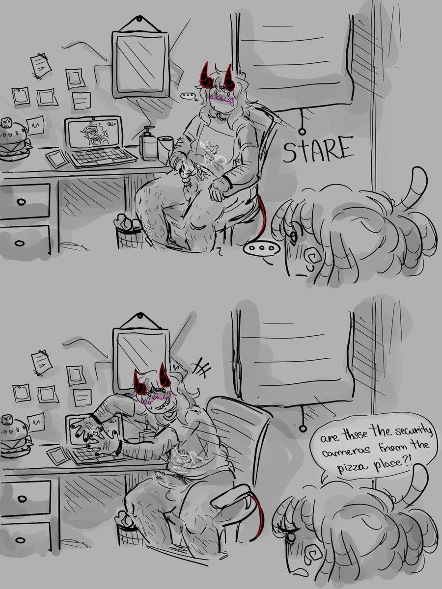 NickTick0's tweet photo. Was just looking at this drawing of mine and had this idea…. And oh yeah, I’m back, yayyy!🤠

#freaksaken #forsakennsfw #pizzaburgernsfw #007n7nsfw https://t.co/H4ZRjDmKuC